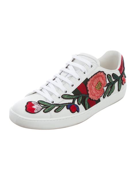 gucci trainers flowers|Gucci ace tennis shoes.